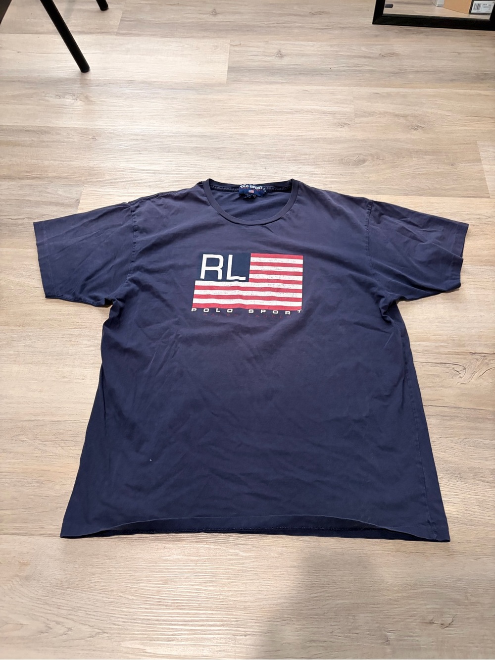 90s Polo sport navy USA flag